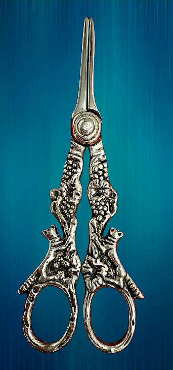 Vintage Foxes Pattern Grape Shears , Figural Silver plated Grape Scissors,Victorian Style
