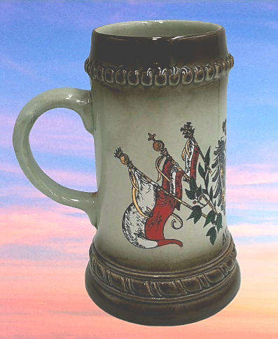 Vintage Original King Brand Beer Stein Austria Handmade And Hand painted