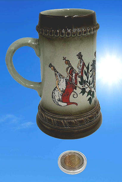 Vintage Original King Brand Beer Stein Austria Handmade And Hand painted