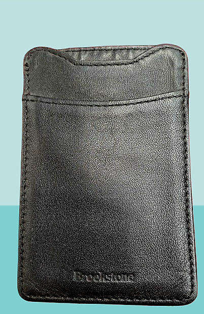 Brookstone leather Card/ID Holder with Clip   10,5cm x 7cm