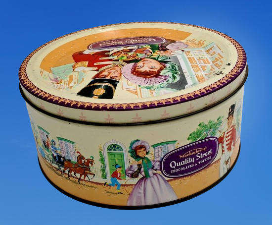 Empty 1980's Quality street Tin 18,2 cm In diameter