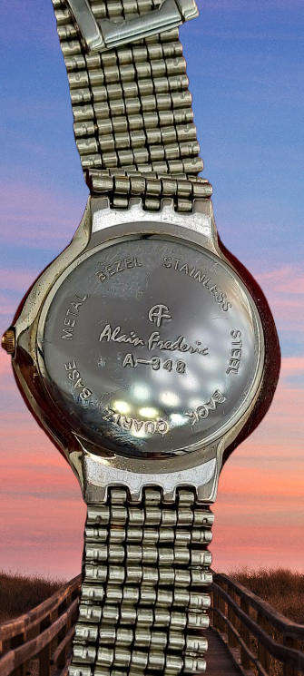 Pre-Owned Alain Frederic A-348 Paris- Gold Tone Quartz Watch -Working -Unisex