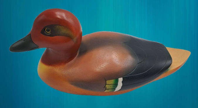 Knysna Feathers Gallery -Limited Edition No 1308 of 2000 GREENWINGED TEAL Hand Crafted and Painted