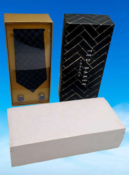 Unused Navy Ted Baker London Designer Tie and Cufflink set - Still in Box
