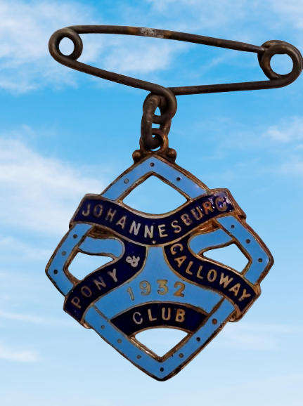 Vintage 1932 Johannesburg Pony& Galloway CLUB No 3 Badge -Brass & Enamel
