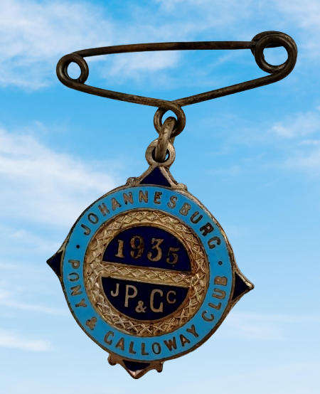 Vintage 1935 Johannesburg Pony& Galloway CLUB No 46 Badge -Brass & Enamel