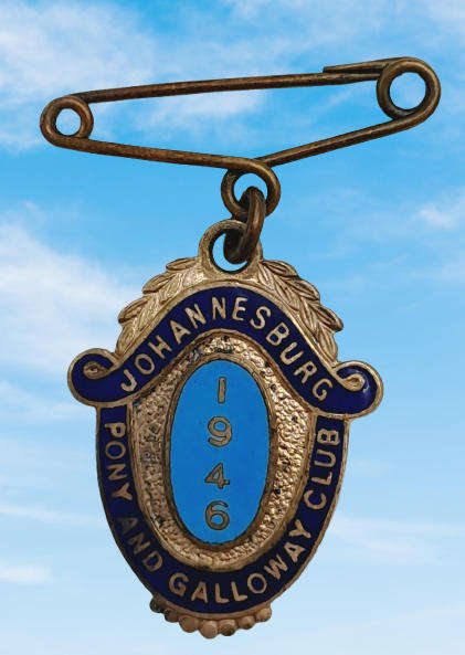 Vintage 1946 Johannesburg Pony& Galloway CLUB No 6 Badge -Brass & Enamel