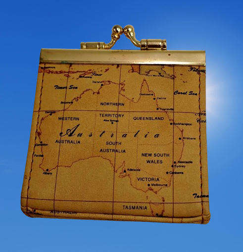 Australia Map Coin Purse  Genuine Leather-Unused
