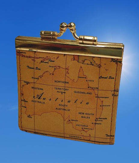 Australia Map Coin Purse  Genuine Leather-Unused