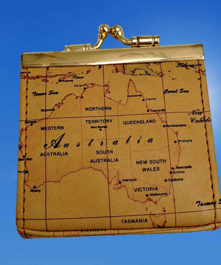 Australia Map Coin Purse  Genuine Leather-Unused