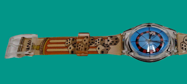 Pre-Owned 1999 Macau Quartz watch -dice hand - Working