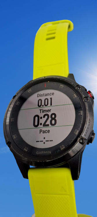 Pre-Owned Garmin Fenix 5 Plus Sapphire Edition Black with green band -Boxed