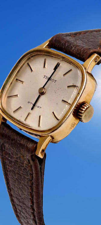 Vintage Gold Plated Swiss Ladies Tissot Stylist watch -working