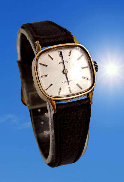 Vintage Gold Plated Swiss Ladies Tissot Stylist watch -working