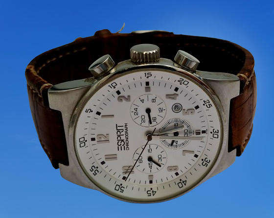 Pre-Owned Esprit Equalizer Chrono Quartz White Dial Mens Watch