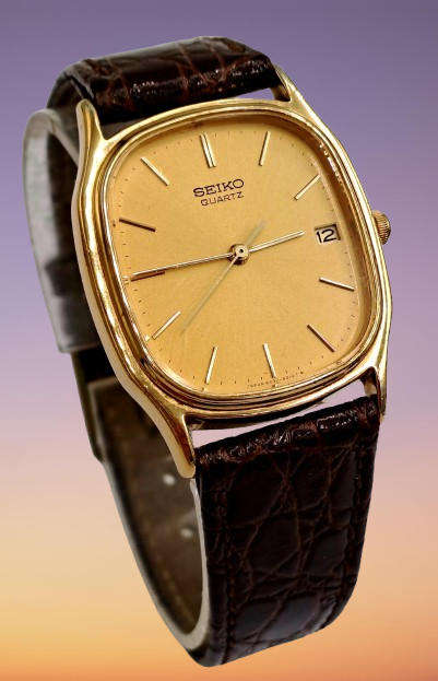 Pre-Owned Gold Tone Seiko Quartz watch -Working