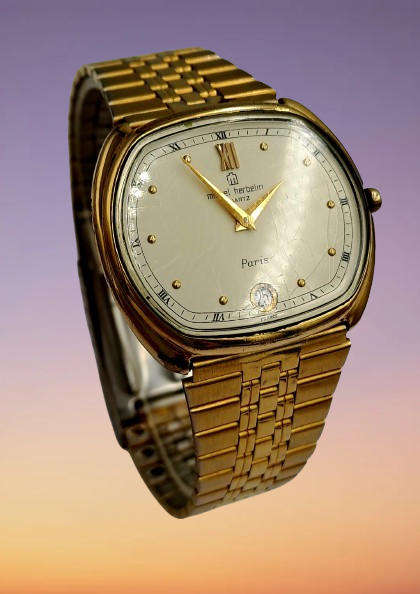 Pre-Owned Gold Tone Michel Herbelin Paris Mens Quartz watch -Working-Swiss Movement