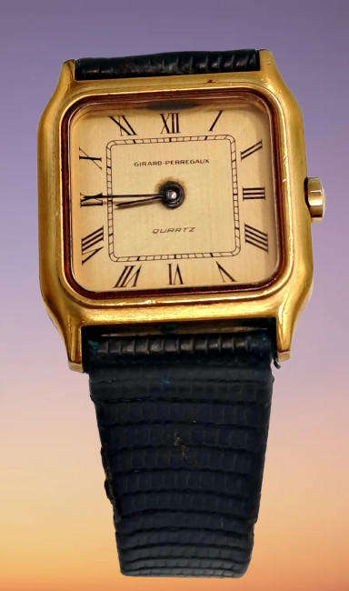 Vintage Swiss Made Gold Plated Girard Perregaux Quartz watch 4086 -MOVEMENT FAULTY