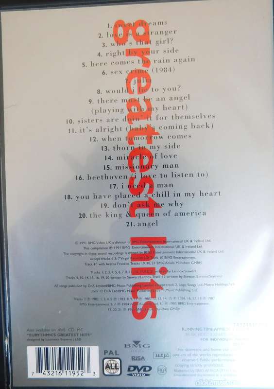 EURTHMICS - Greatest HIts {DVD}