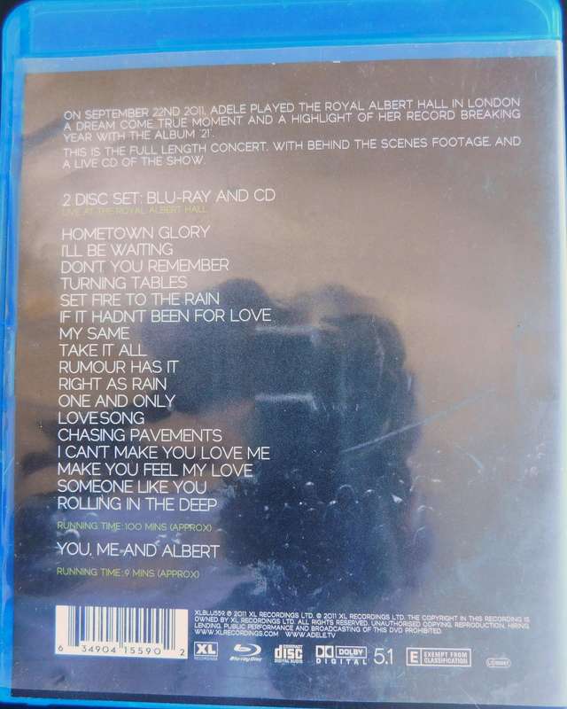 ADELE - Live [BLURAY 2 Disc)