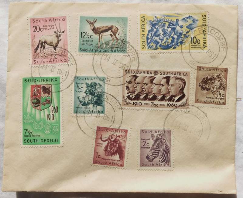 STAMPS  SOUTH AFRICA - 1961 Various on Letter