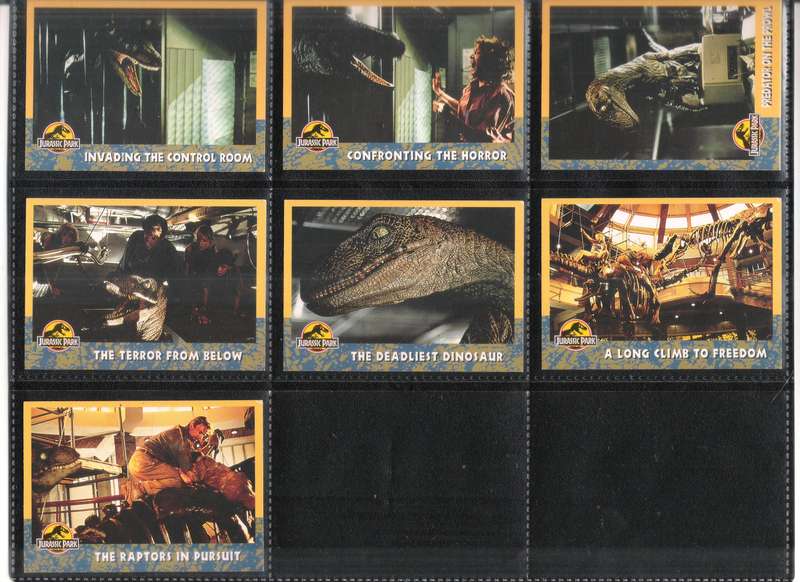 Jurassic Park - 7 x Trading Cards (1993) [Loose]
