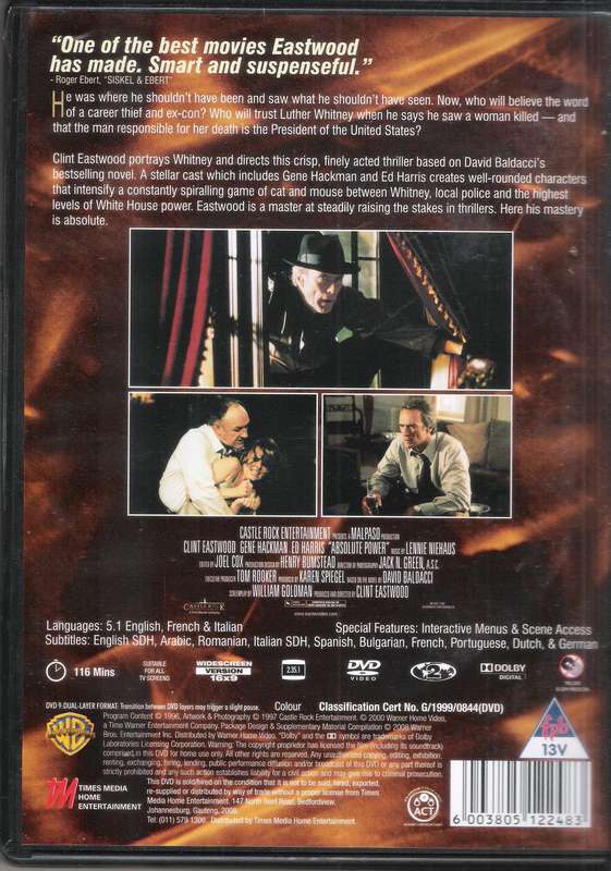 Absolute Power (1997) [DVD]