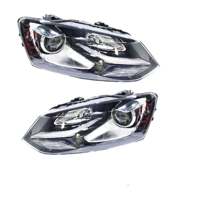 LED Style Headlights Compatible With VW Polo Facelift 6 Gti 2010-17/Vivo 2018 Set