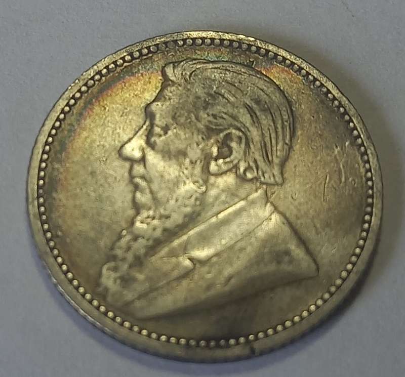 ZAR 1893, Kruger 6D, Silver Coin.
