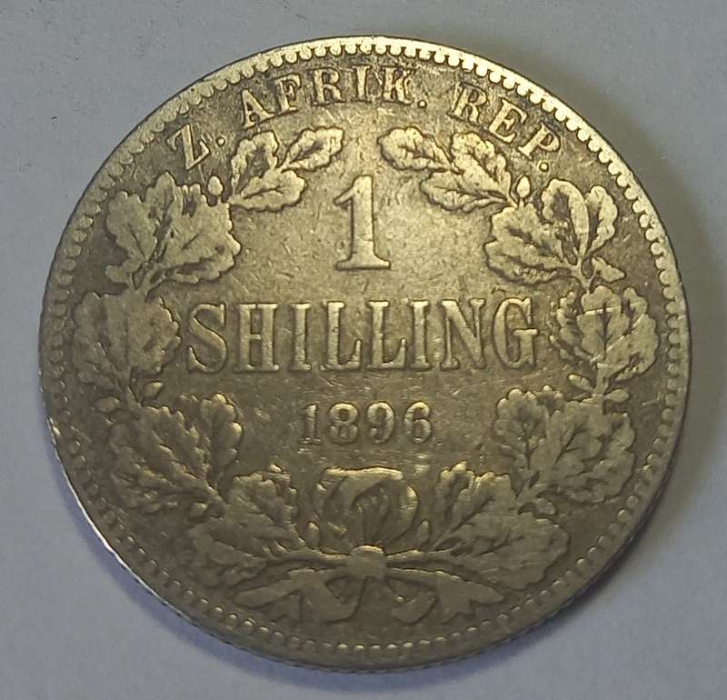 ZAR Kruger 1896, 1 Shilling, Silver.