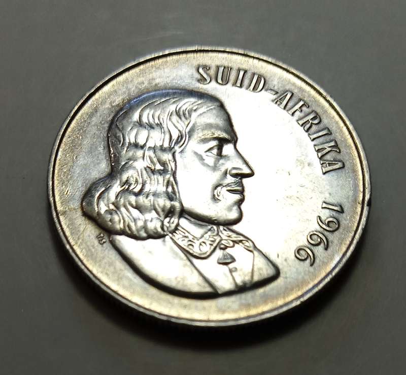 1966, RSA 1 Rand, Silver "Afrikaans"