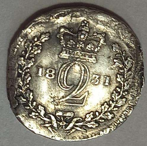 1831 Two pence George IV Silver