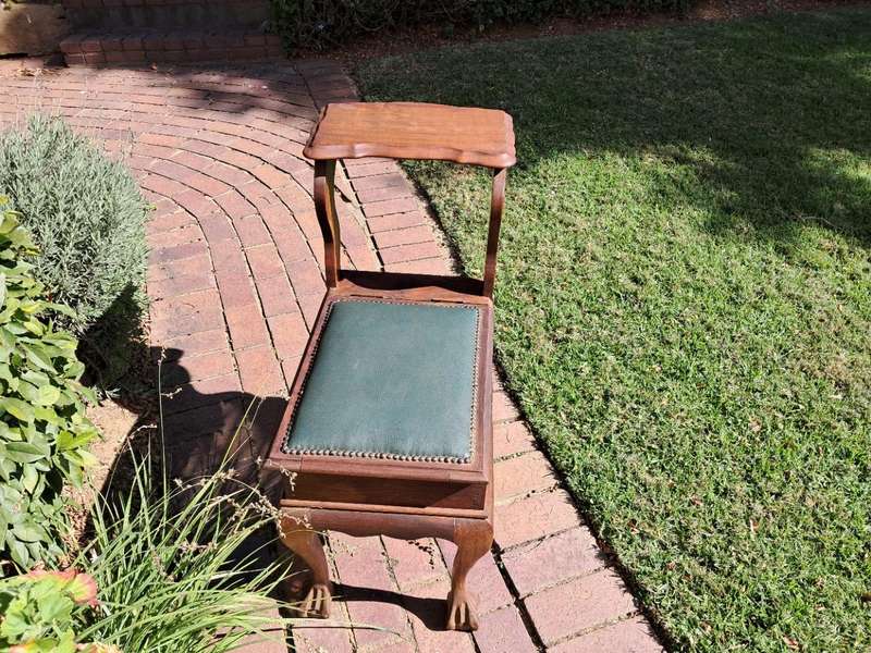 Antique telephone table (Imbuia) with storage shelf