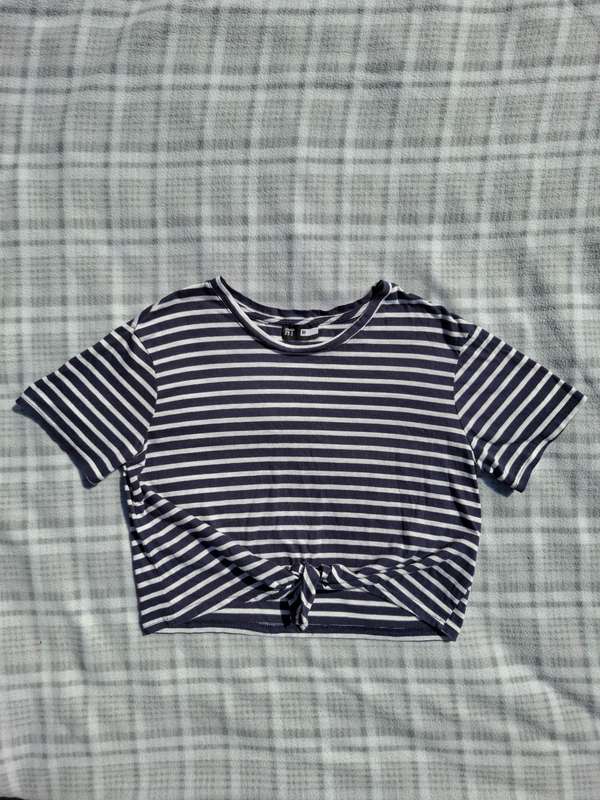 Mr Price RT Navy & White Striped Crop Top