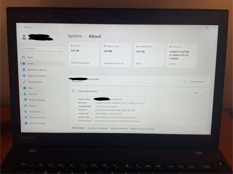 Lenovo ThinkPad T460 16GB RAM 1TB SSD