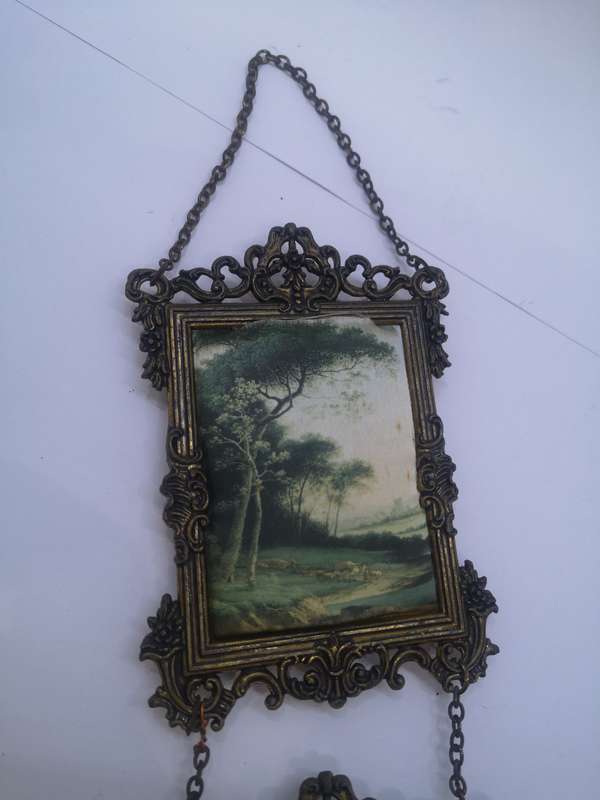 Brass frames with silk pictures