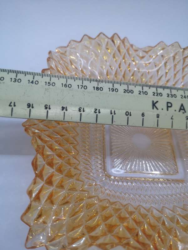 Colored pressed glass bowl
