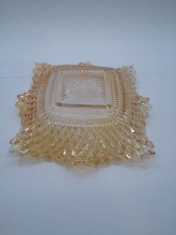Colored pressed glass bowl