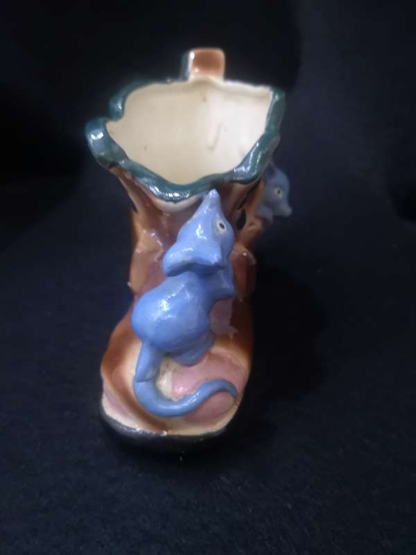 Brown boot with small blue mice - made in Japan