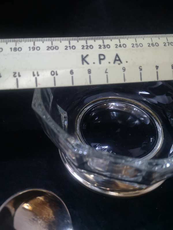 Glass sugar pot with spoon