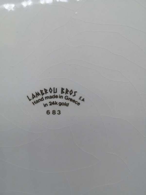 Big ceramic plate Lambrou Bros 683 24k gold