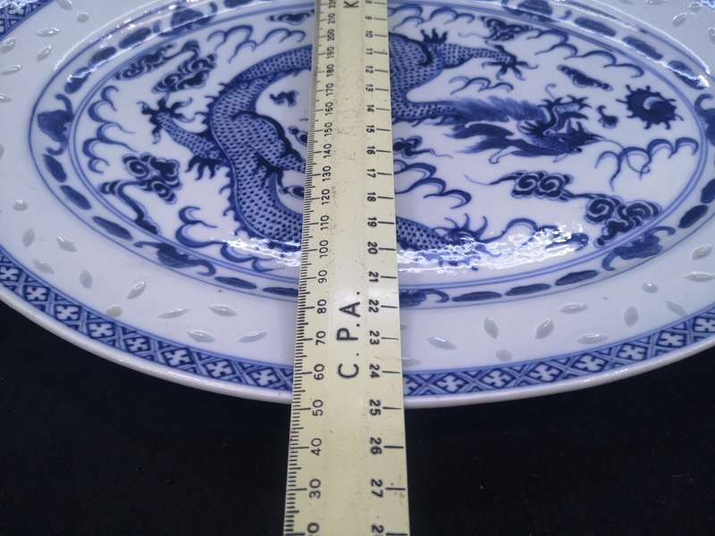 Large Chinese Dragon Rice seed platter