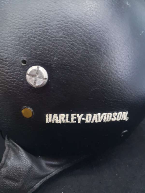 Vintage leather Harley-Davidson helmet - no visor