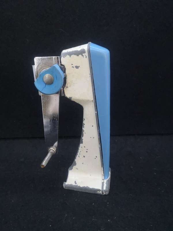 Retro Prestige wall mount can opener in blue and white
