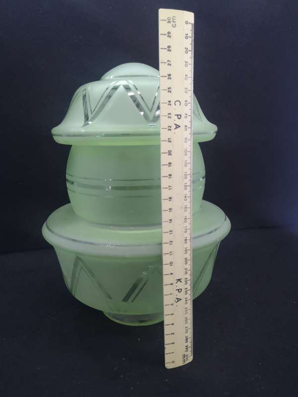 Huge green glass light cover