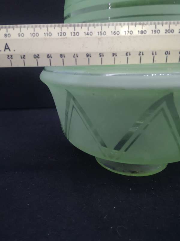 Huge green glass light cover