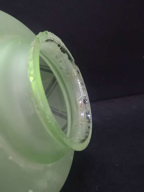 Huge green glass light cover
