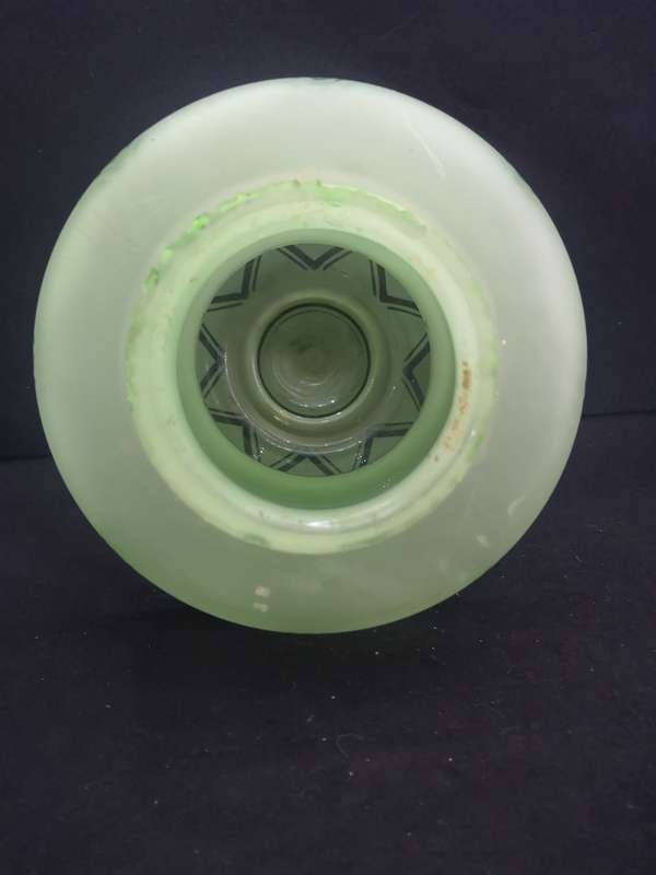 Huge green glass light cover