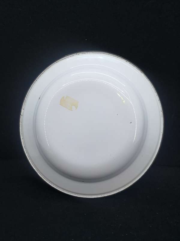 Old enamel plate with rose detail