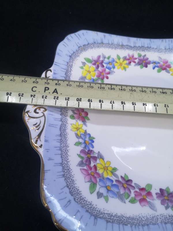 Stunning Vintage Foley floral cake plate